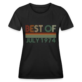 48ème anniversaire Juillet né 1974 Idée cadeau - T-shirt sport Femme - noir - Devant - AI Model Female 172 light (172cm)