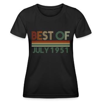 71. Geburtstag Juli Jahrgang 1951 Geschenkidee - Frauen Funktions-T-Shirt - Schwarz - Vorne - AI Model Female 172 light (172cm)