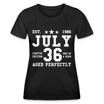 36th birthday July born 1986 Gift idea - Women's Functional T-Shirt - black - Front - AI Model Female 172 light (172cm)
