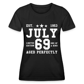 69th birthday July born 1953 Gift idea - Women's Functional T-Shirt - black - Front - AI Model Female 172 light (172cm)