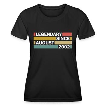 20. Geburtstag August Jahrgang 2002 Geschenkidee - Frauen Funktions-T-Shirt - Schwarz - Vorne - AI Model Female 172 light (172cm)