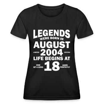 18ème anniversaire Août millésime 2004 idée cadeau - T-shirt sport Femme - noir - Devant - AI Model Female 172 light (172cm)