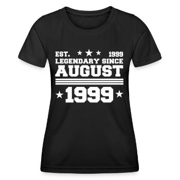 23ème anniversaire Août né 1999 Idée cadeau - T-shirt sport Femme - noir - Devant - AI Model Female 172 light (172cm)