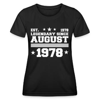44e anniversaire Naissance en août 1978 Idée cadeau - T-shirt sport Femme - noir - Devant - AI Model Female 172 light (172cm)