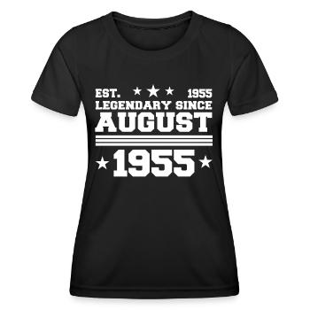 67. Geburtstag August Jahrgang 1955 Geschenkidee - Frauen Funktions-T-Shirt - Schwarz - Vorne - AI Model Female 172 light (172cm)