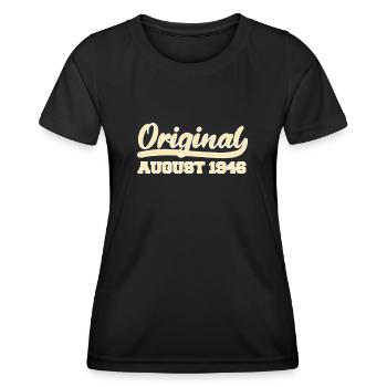 76e anniversaire Naissance en août 1946 Idée cadeau - T-shirt sport Femme - noir - Devant - AI Model Female 172 light (172cm)