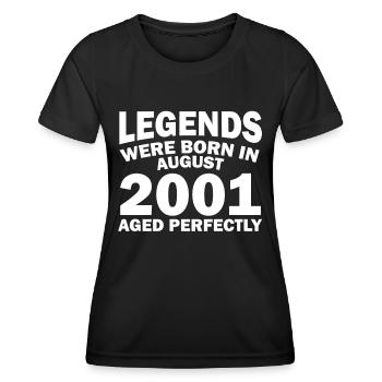 21. Geburtstag August Jahrgang 2001 Geschenkidee - Frauen Funktions-T-Shirt - Schwarz - Vorne - AI Model Female 172 light (172cm)