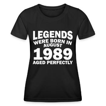 33. Geburtstag August Jahrgang 1989 Geschenkidee - Frauen Funktions-T-Shirt - Schwarz - Vorne - AI Model Female 172 light (172cm)