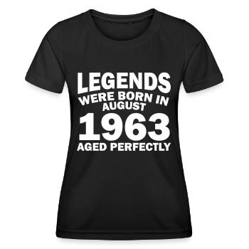 59. Geburtstag August Jahrgang 1963 Geschenkidee - Frauen Funktions-T-Shirt - Schwarz - Vorne - AI Model Female 172 light (172cm)