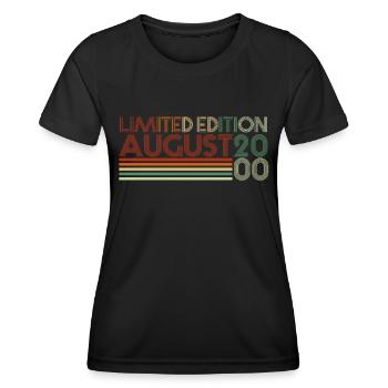 22nd birthday August vintage 2000 gift idea - Women's Functional T-Shirt - black - Front - AI Model Female 172 light (172cm)