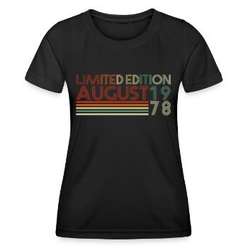 44e anniversaire Naissance en août 1978 Idée cadeau - T-shirt sport Femme - noir - Devant - AI Model Female 172 light (172cm)