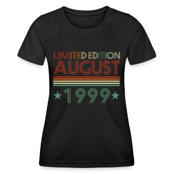 23ème anniversaire Août né 1999 Idée cadeau - T-shirt sport Femme - noir - Devant - AI Model Female 172 light (172cm)