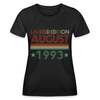 29ème anniversaire Août né 1993 Idée cadeau - T-shirt sport Femme - noir - Devant - AI Model Female 172 light (172cm)