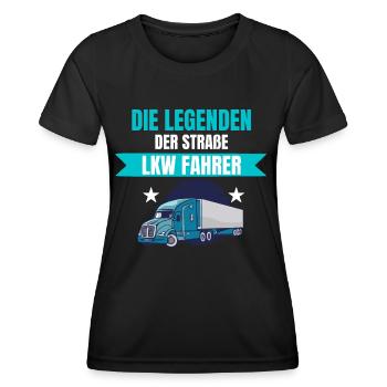LKW Fahrer Brummi Trucker stolz lustig Geschenk - Frauen Funktions-T-Shirt - Schwarz - Vorne - AI Model Female 172 light (172cm)