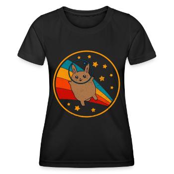 Lapin géant flamand dans l’espace - T-shirt sport Femme - noir - Devant - AI Model Female 172 light (172cm)