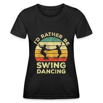 C'est marrant, je préfère la danse swing - T-shirt sport Femme - noir - Devant - AI Model Female 172 light (172cm)