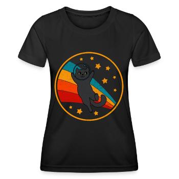 Bombay Cat Space Cat - T-shirt sport Femme - noir - Devant - AI Model Female 172 light (172cm)
