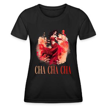 Cha Cha Cha Tanz Kubanischer Tanz Kuba Urlaub - Frauen Funktions-T-Shirt - Schwarz - Vorne - AI Model Female 172 light (172cm)