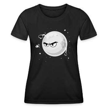 Mond haut Astronaut Raumfahrt Weltraum Lustig - Frauen Funktions-T-Shirt - Schwarz - Vorne - AI Model Female 172 light (172cm)
