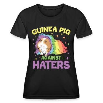Guinea Pig Against Haters - Frauen Funktions-T-Shirt - Schwarz - Vorne - AI Model Female 172 light (172cm)