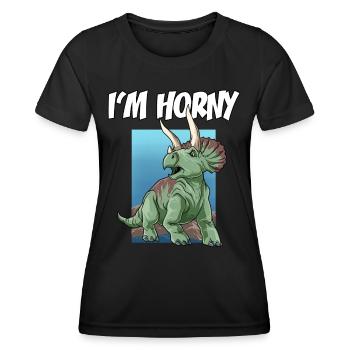 Velociraptor für einen Dino Fan und Dinosaurier - Frauen Funktions-T-Shirt - Schwarz - Vorne - AI Model Female 172 light (172cm)