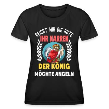 Reicht mir die Rute der König will angeln für - Frauen Funktions-T-Shirt - Schwarz - Vorne - AI Model Female 172 light (172cm)