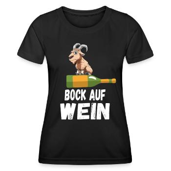 Bock auf Wein - Frauen Funktions-T-Shirt - Schwarz - Vorne - AI Model Female 172 light (172cm)