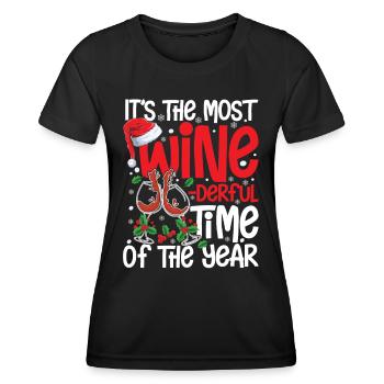 It's The Most Wine .Derful Time Of The Year - Frauen Funktions-T-Shirt - Schwarz - Vorne - AI Model Female 172 light (172cm)
