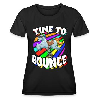 Time To Bounce für Männer und Frauen - Frauen Funktions-T-Shirt - Schwarz - Vorne - AI Model Female 172 light (172cm)