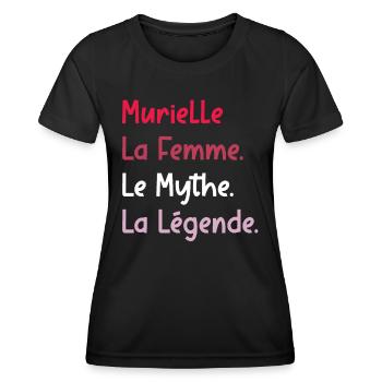 La femme le mythe la légende murielle - T-shirt sport Femme - noir - Devant - AI Model Female 172 light (172cm)