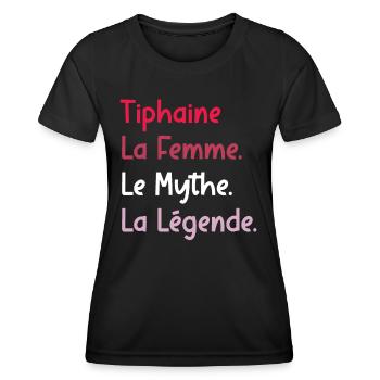 La femme le mythe la légende tiphaine - T-shirt sport Femme - noir - Devant - AI Model Female 172 light (172cm)