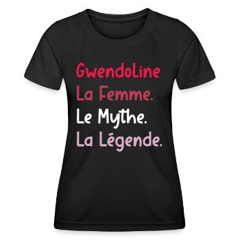 La femme le mythe la légende GWENDOLINE - T-shirt sport Femme - noir - Devant - AI Model Female 172 light (172cm)
