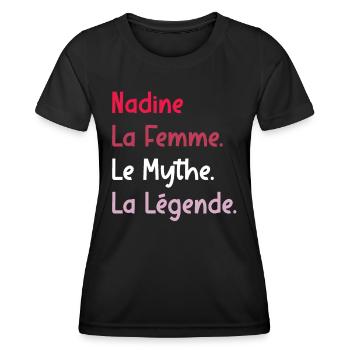 La femme le mythe la légende nadine - T-shirt sport Femme - noir - Devant - AI Model Female 172 light (172cm)