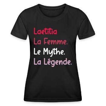 La femme le mythe la légende laetitia - T-shirt sport Femme - noir - Devant - AI Model Female 172 light (172cm)