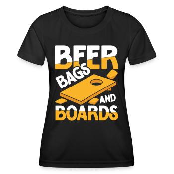 Cornhole Spiel Outdoor Bean Bag Sackloch für - Frauen Funktions-T-Shirt - Schwarz - Vorne - AI Model Female 172 light (172cm)