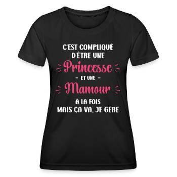 Princesse mamour - T-shirt sport Femme - noir - Devant - AI Model Female 172 light (172cm)
