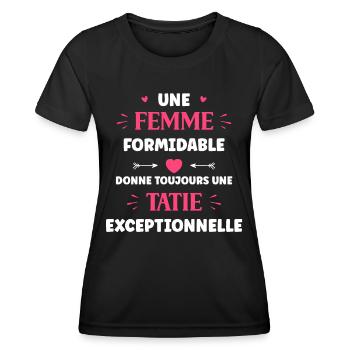 tatie exceptionnelle - T-shirt sport Femme - noir - Devant - AI Model Female 172 light (172cm)