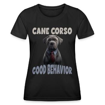 Cane Corso Gutes Benehmen Hundeerziehung - Frauen Funktions-T-Shirt - Schwarz - Vorne - AI Model Female 172 light (172cm)