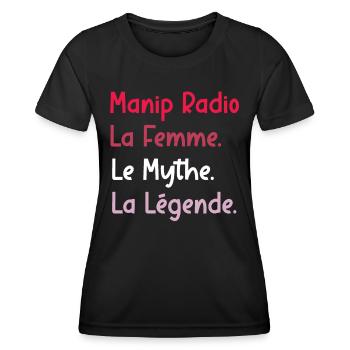 manip radio - T-shirt sport Femme - noir - Devant - AI Model Female 172 light (172cm)