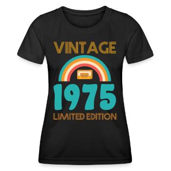 Jahrgang 1975 T-Shirt - Frauen Funktions-T-Shirt - Schwarz - Vorne - AI Model Female 172 light (172cm)