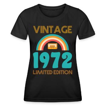 Jahrgang 1972 T-Shirt - Frauen Funktions-T-Shirt - Schwarz - Vorne - AI Model Female 172 light (172cm)