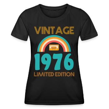 Rétro Classique 1976 - T-shirt sport Femme - noir - Devant - AI Model Female 172 light (172cm)