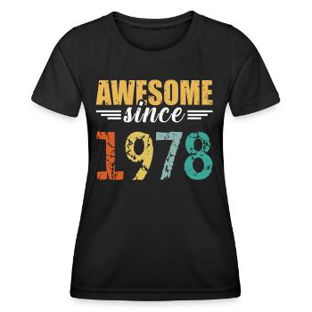 Unverwechselbar seit 1978 - einfach genial! - Frauen Funktions-T-Shirt - Schwarz - Vorne - AI Model Female 172 light (172cm)