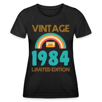 Rétro Classique 1984 - T-shirt sport Femme - noir - Devant - AI Model Female 172 light (172cm)