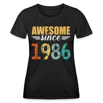 Légendaire depuis 1986 - tout simplement génial! - T-shirt sport Femme - noir - Devant - AI Model Female 172 light (172cm)