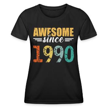 Légendaire depuis 1990 - tout simplement génial! - T-shirt sport Femme - noir - Devant - AI Model Female 172 light (172cm)