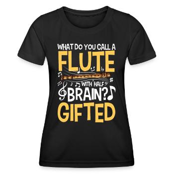 Flute With Brain - Gifted - Frauen Funktions-T-Shirt - Schwarz - Vorne - AI Model Female 172 light (172cm)