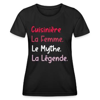 cuisinière - T-shirt sport Femme - noir - Devant - AI Model Female 172 light (172cm)