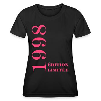 Edition limitée 1998 - T-shirt sport Femme - noir - Devant - AI Model Female 172 light (172cm)