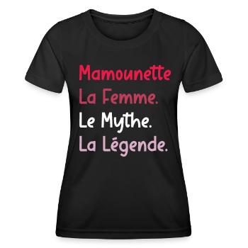 mamounette - T-shirt sport Femme - noir - Devant - AI Model Female 172 light (172cm)
